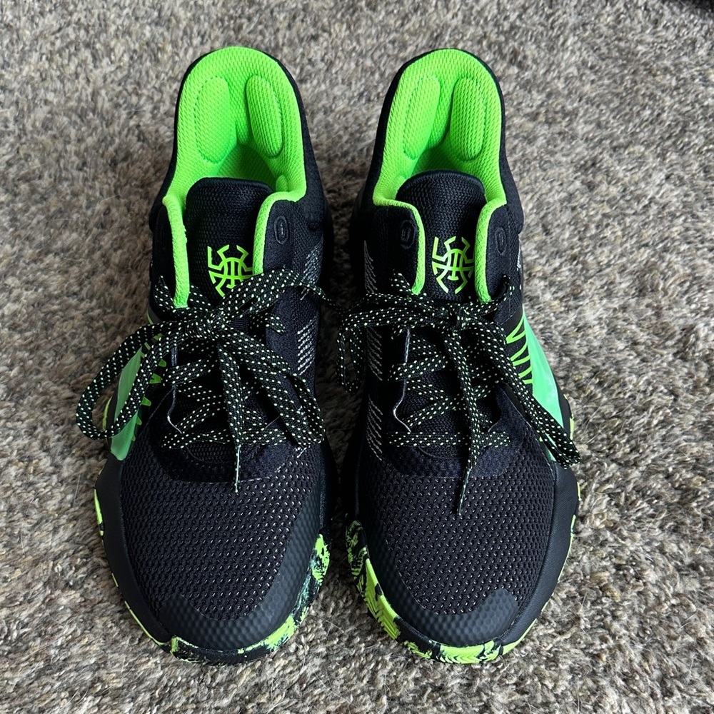 adidas Kids Black and Neon Green Sneakers - Picture 3 of 4